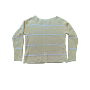 Women's Talbots Yellow & White Striped Sweater Size S